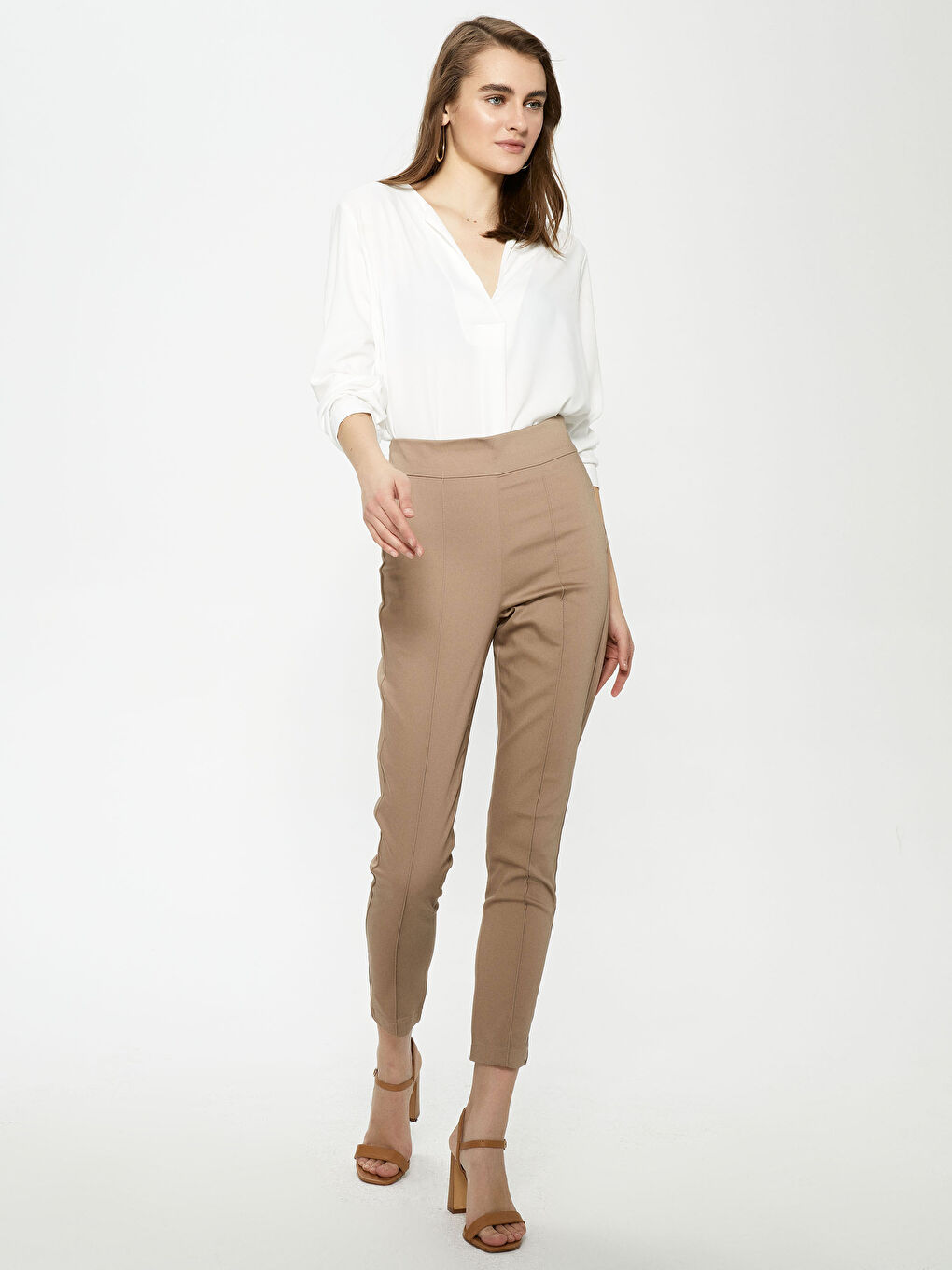 Normal Fit High Waist Women Trousers-1