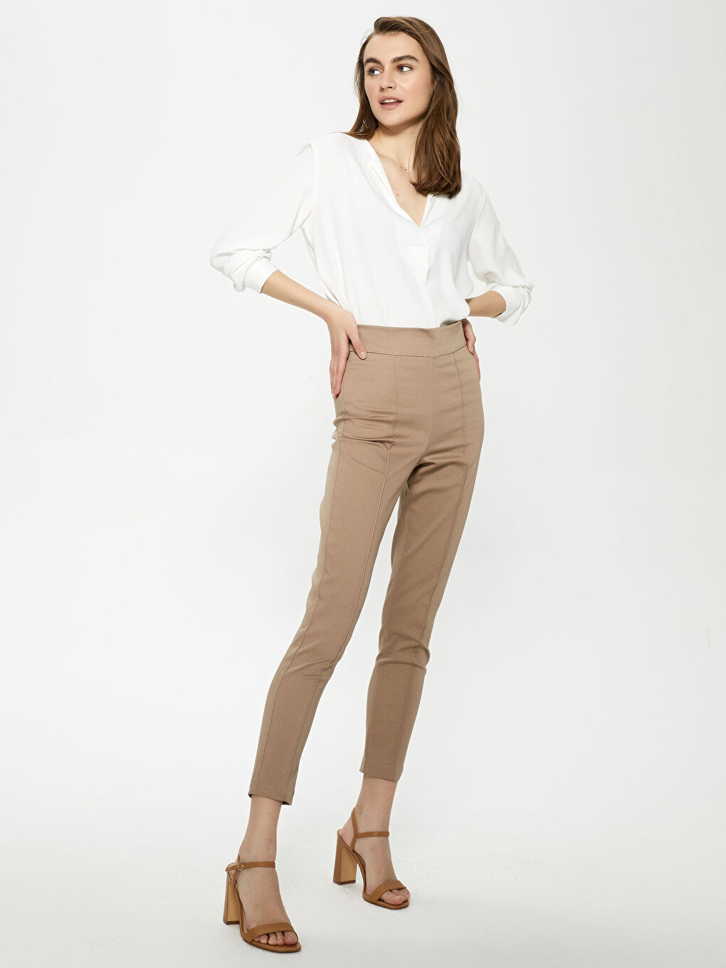 Normal Fit High Waist Women Trousers-2