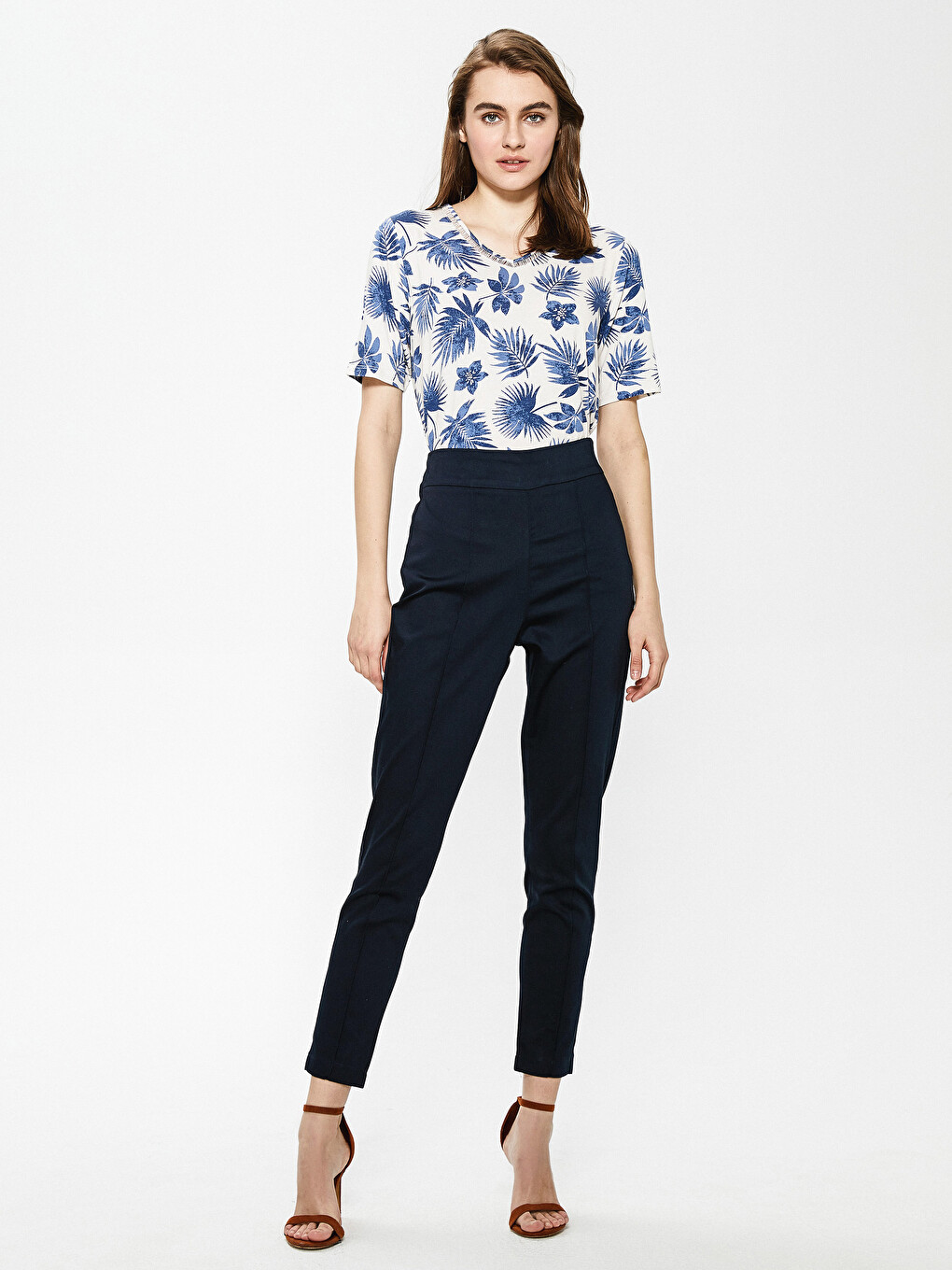 Normal Fit High Waist Women Trousers-1