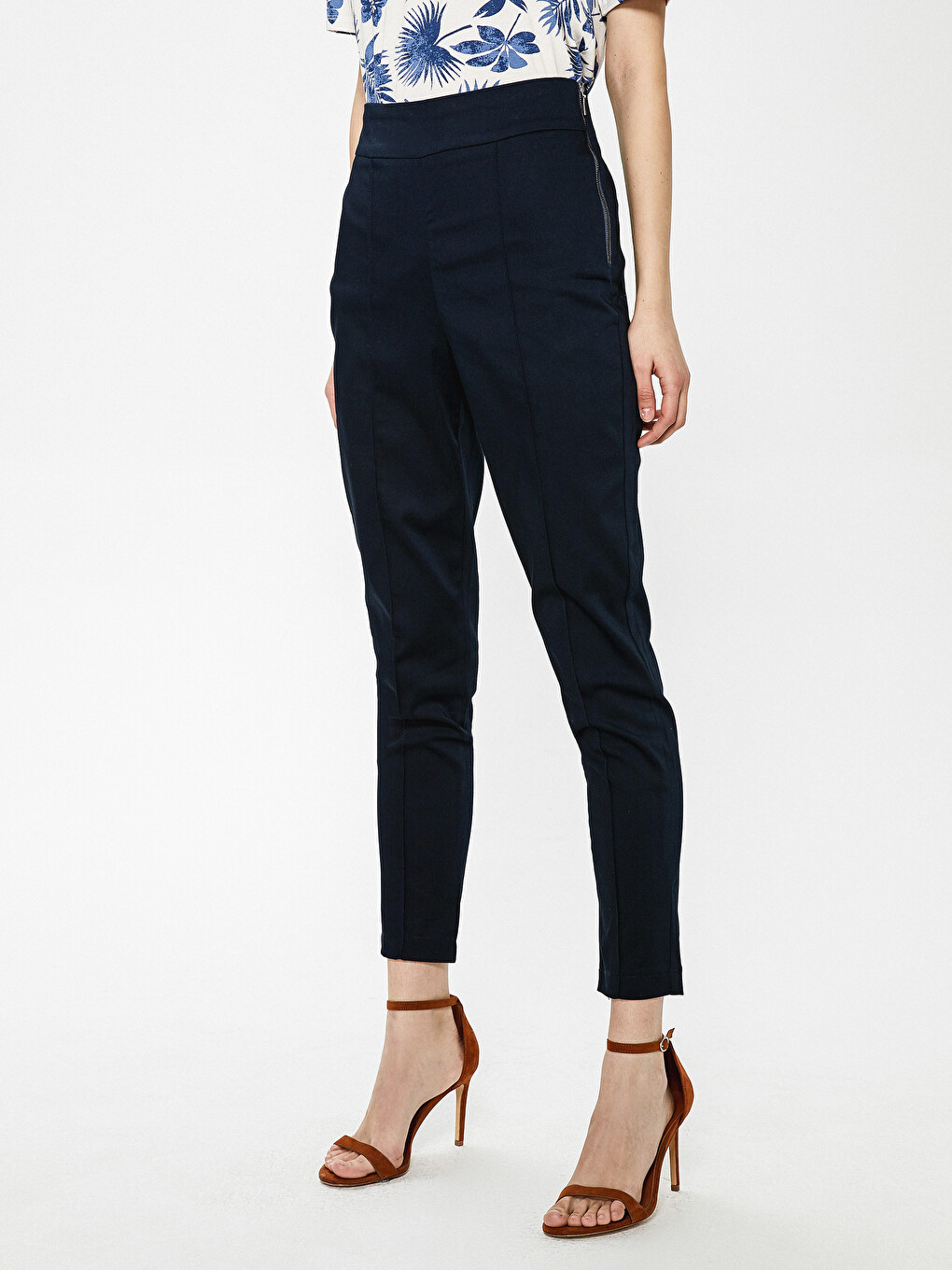 Normal Fit High Waist Women Trousers-3