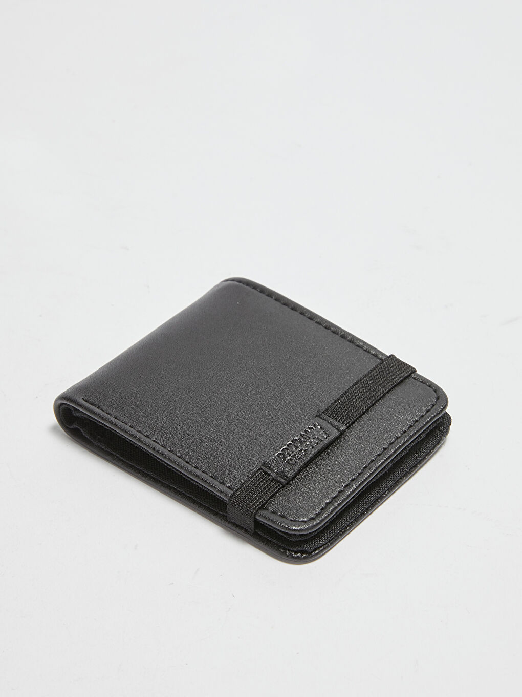 Siyah Lastik Kapatmalı Deri Görünümlü Erkek Cüzdan