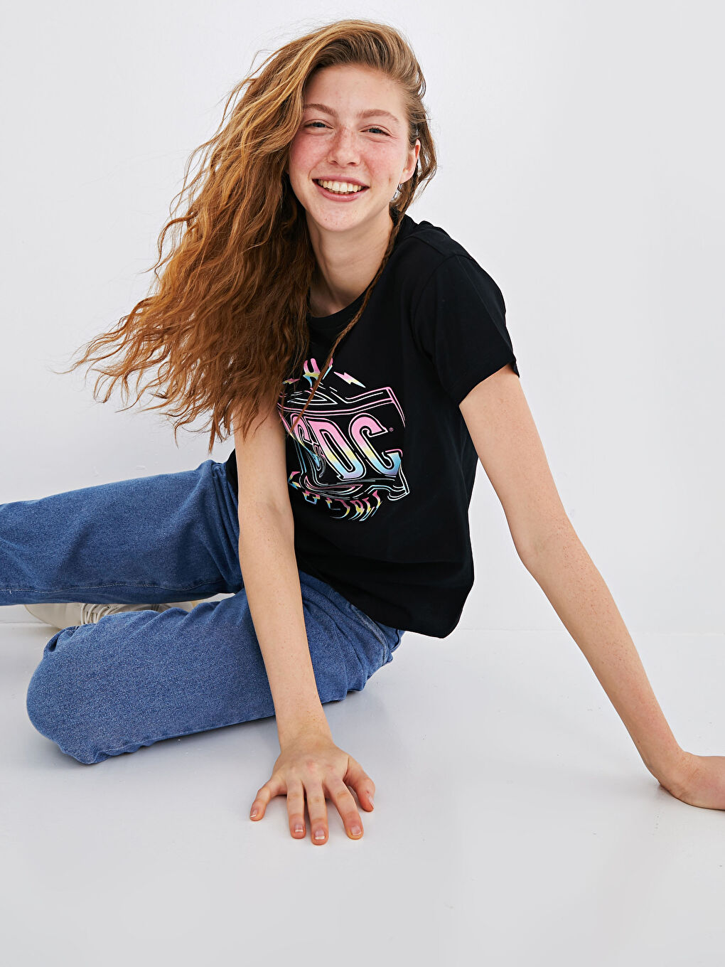 AC / DC Štampana Majica Kratkih Rukava od Pamuka za Žene