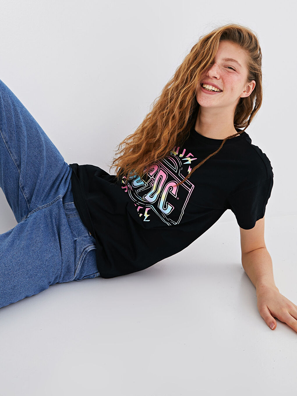 AC / DC Štampana Majica Kratkih Rukava od Pamuka za Žene-1