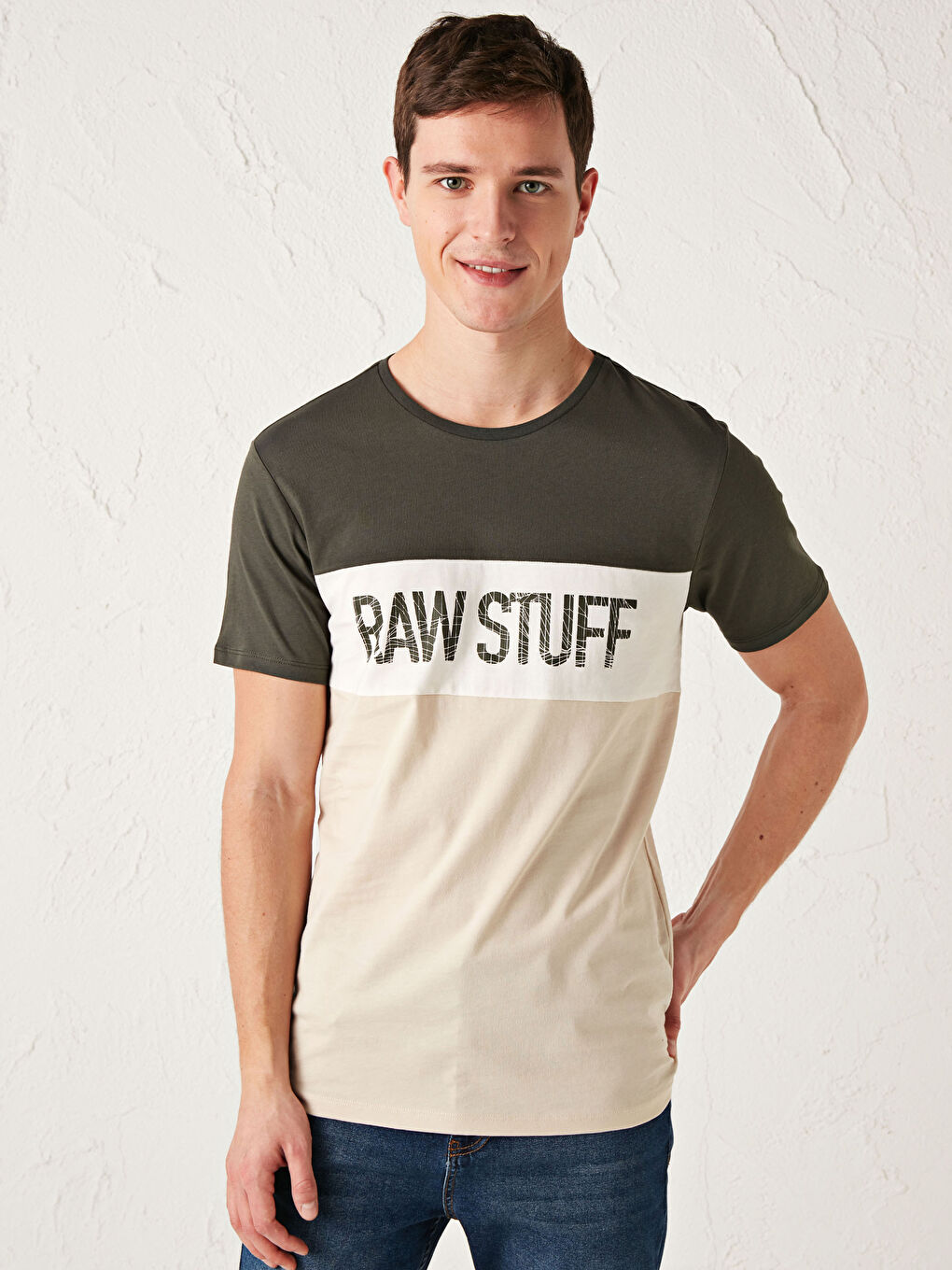 Футболка из чесаного хлопка с круглым вырезом и принтом