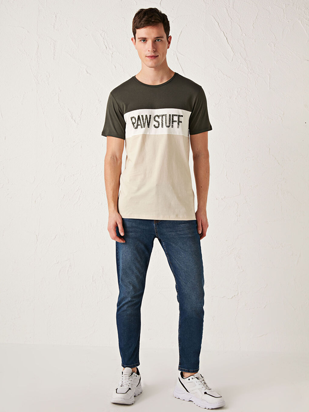 Футболка из чесаного хлопка с круглым вырезом и принтом-2