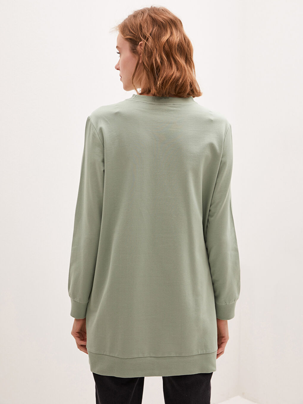 Crew Neck Mickey Mouse Printed Women's Sweatshirt Tunic-4