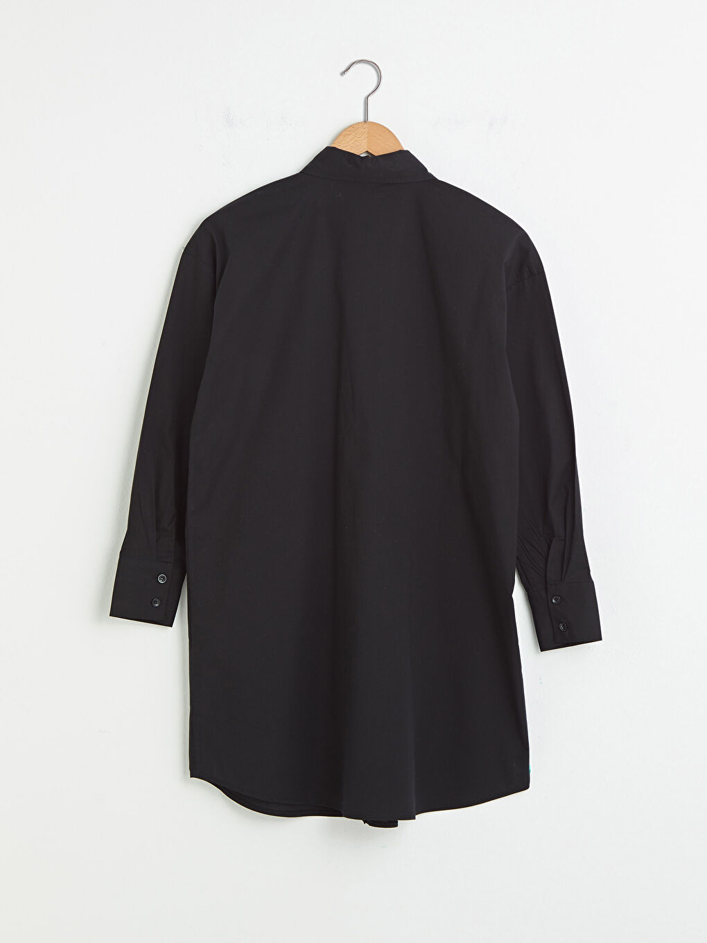 Siyah Baskılı Poplin Kadın Gömlek Tunik-6