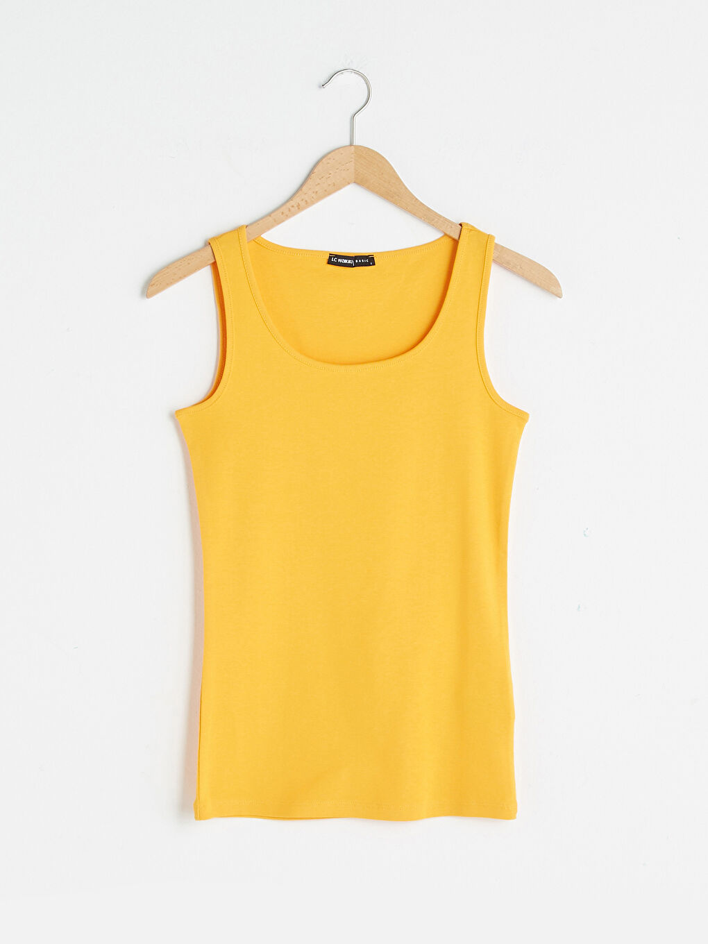 Turuncu U Yaka Askılı Düz Pamuklu Kadın Atlet-17