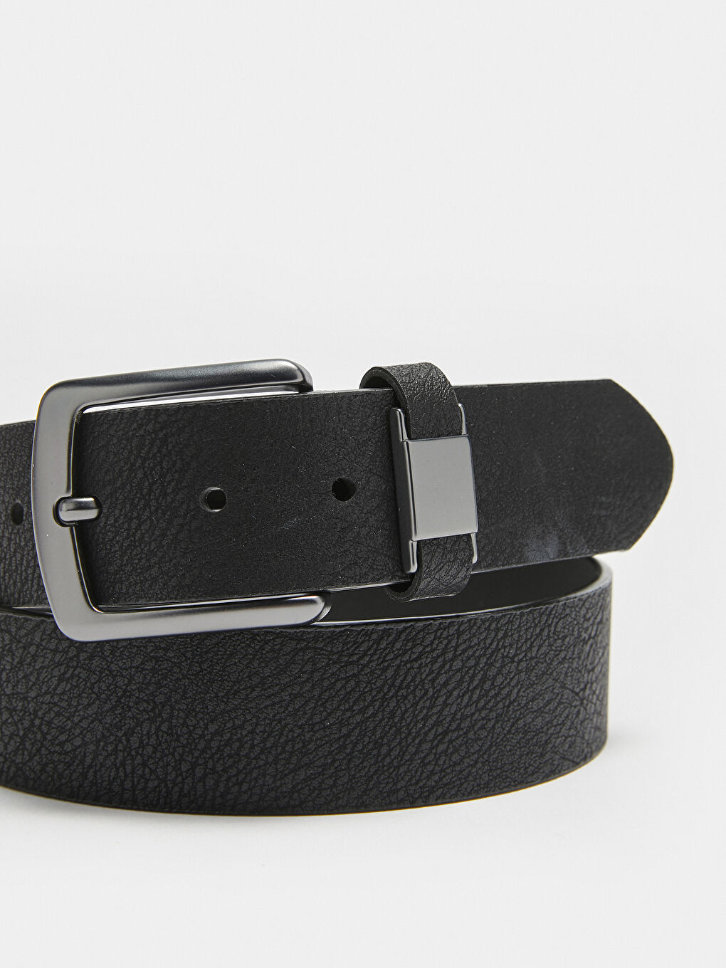 Siyah Deri Görünümlü Erkek Kemer-1