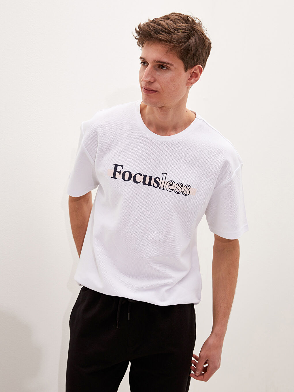 Crew Neck Short Sleeve Printed Pique Men's T-Shirt