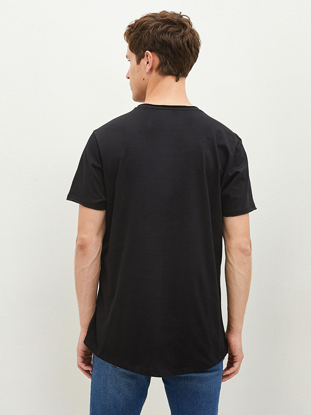 Crew Neck Short Sleeve Basic Combed Cotton Men's T-shirt-4