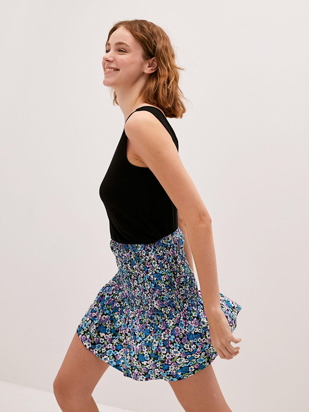 Elastic Waist Floral Flower Woman Skirt -S1EK96Z8-LQQ