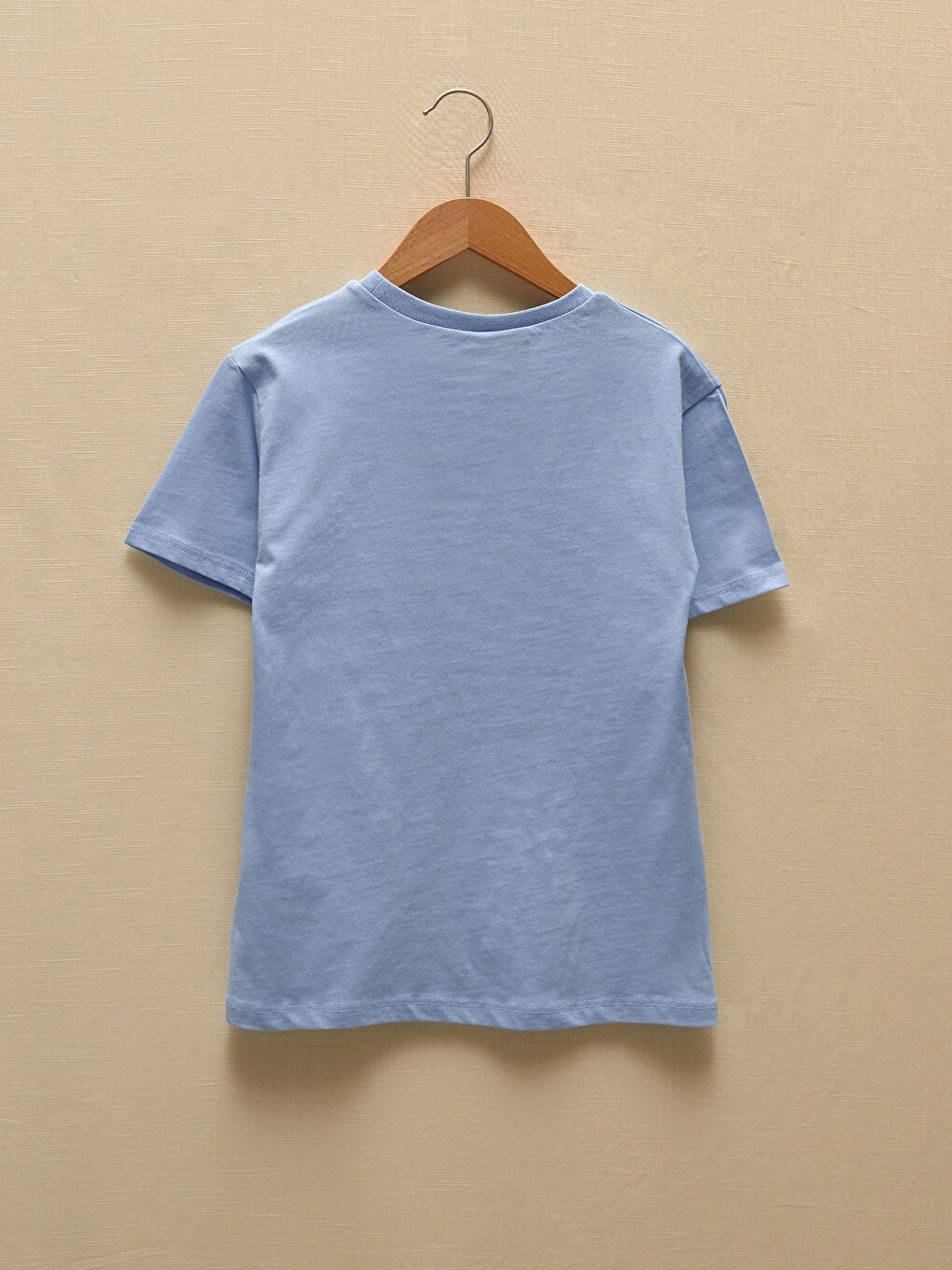 Crew Neck Minnie and Mickey Mouse Printed Short Sleeve Girls T-Shirt-1