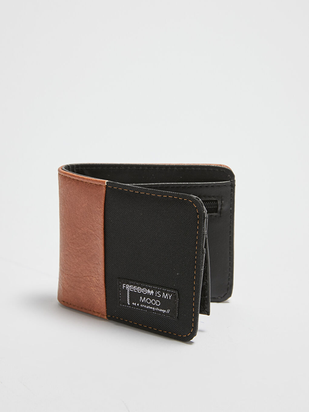Kahverengi Yazı Baskılı Erkek Cüzdanı-1