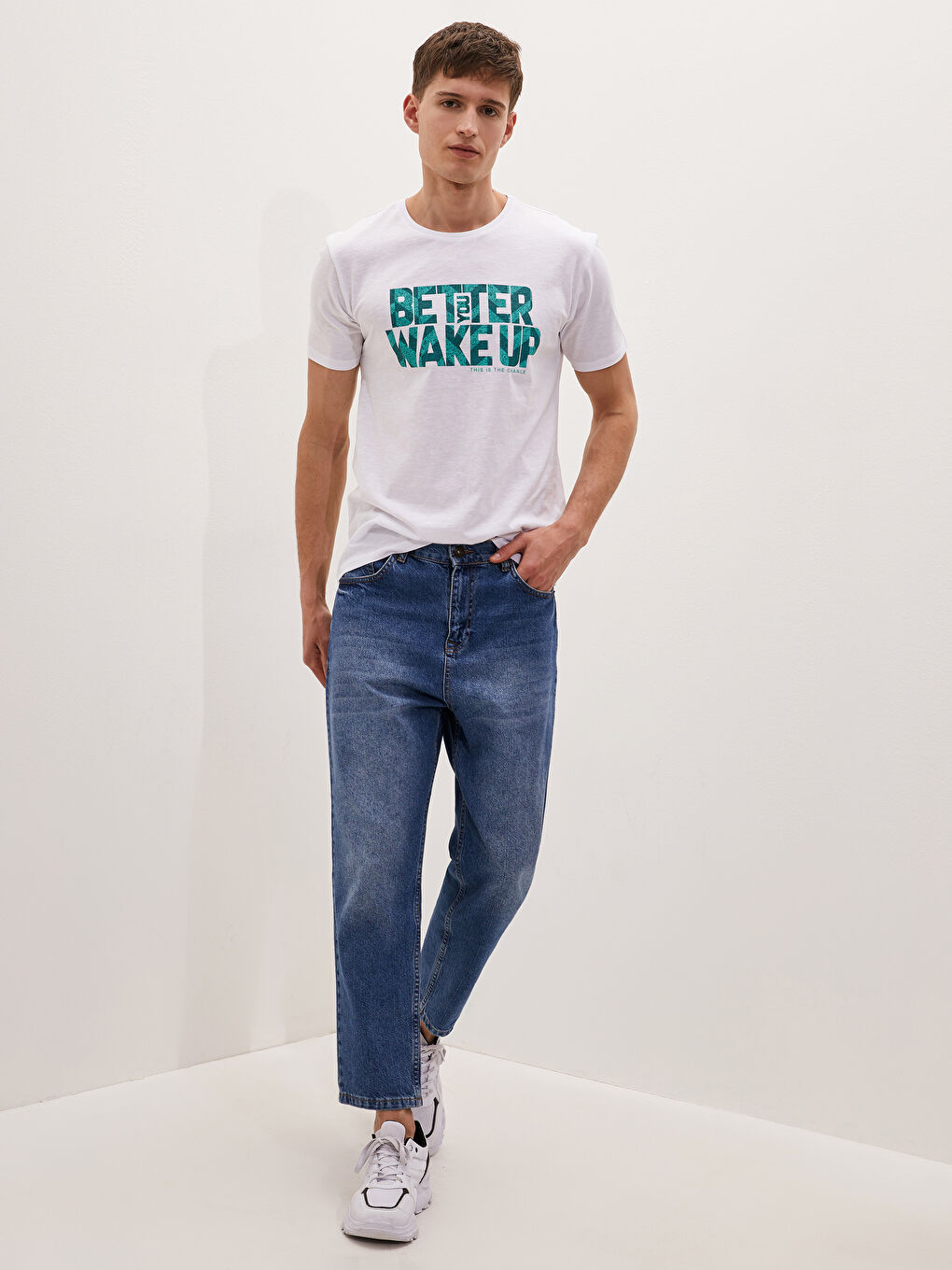 Crew Neck Short Sleeve Printed Combed Cotton Men's T-shirt-2