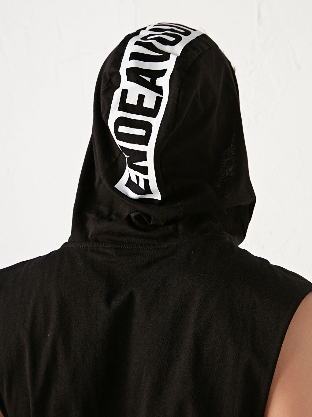 Tricou Fără Mâneci Simplu Cu Glugă pentru Bărbați-3