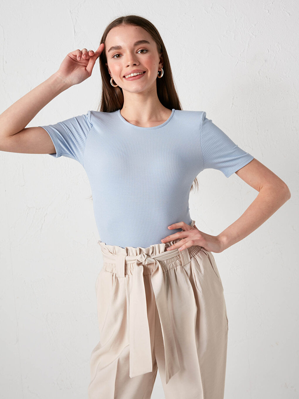 Crew Neck Straight Short Sleeve Camisole Women's T-Shirt