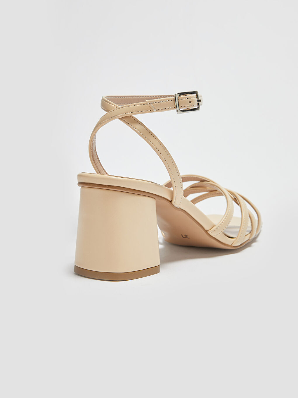 Sandales à Talons pour Femmes à Aspect Cuir avec Brides Croisées-4