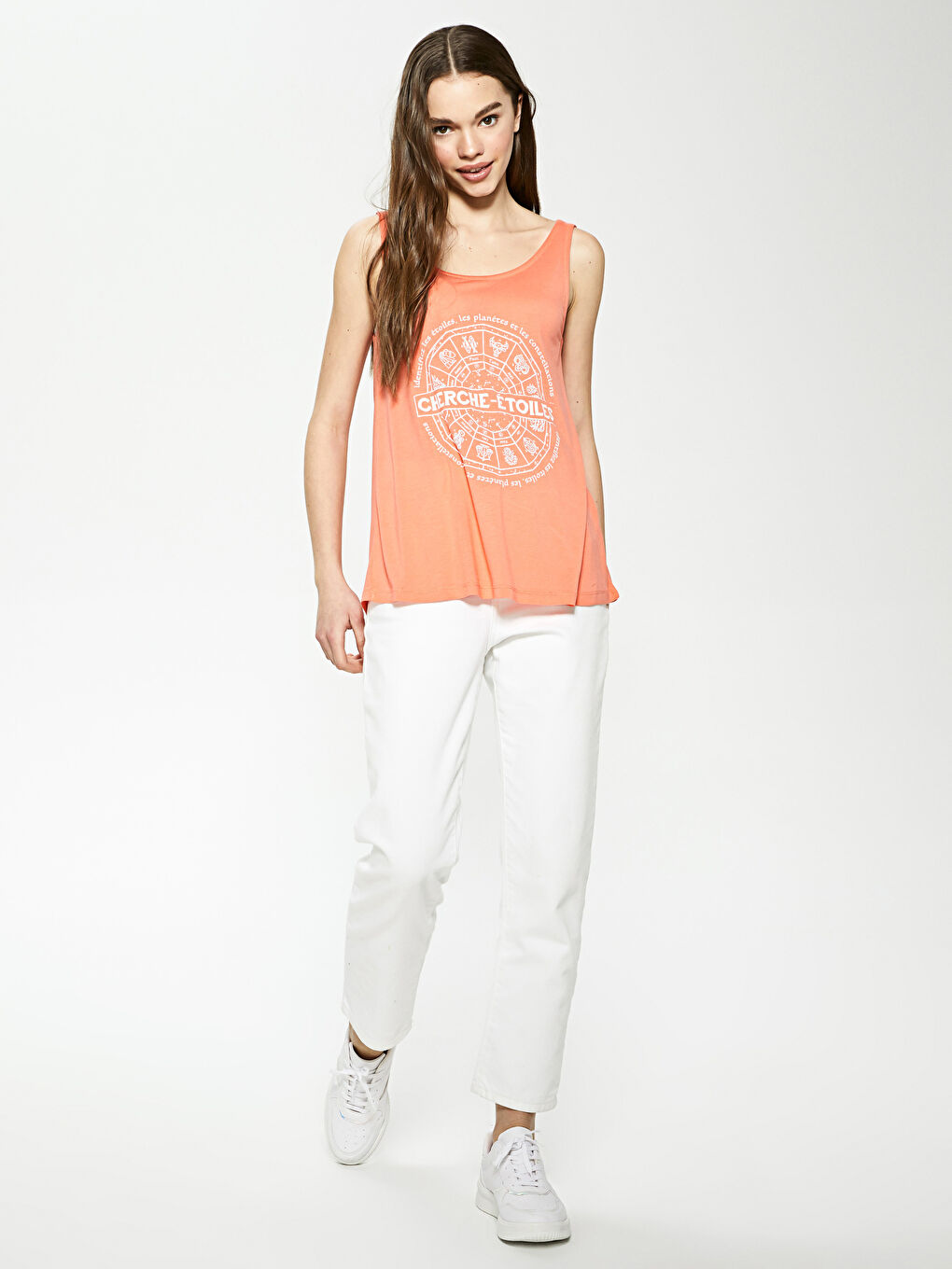 Top majica sa U vratom, štampana, viskoza, ženska atlet majica-2