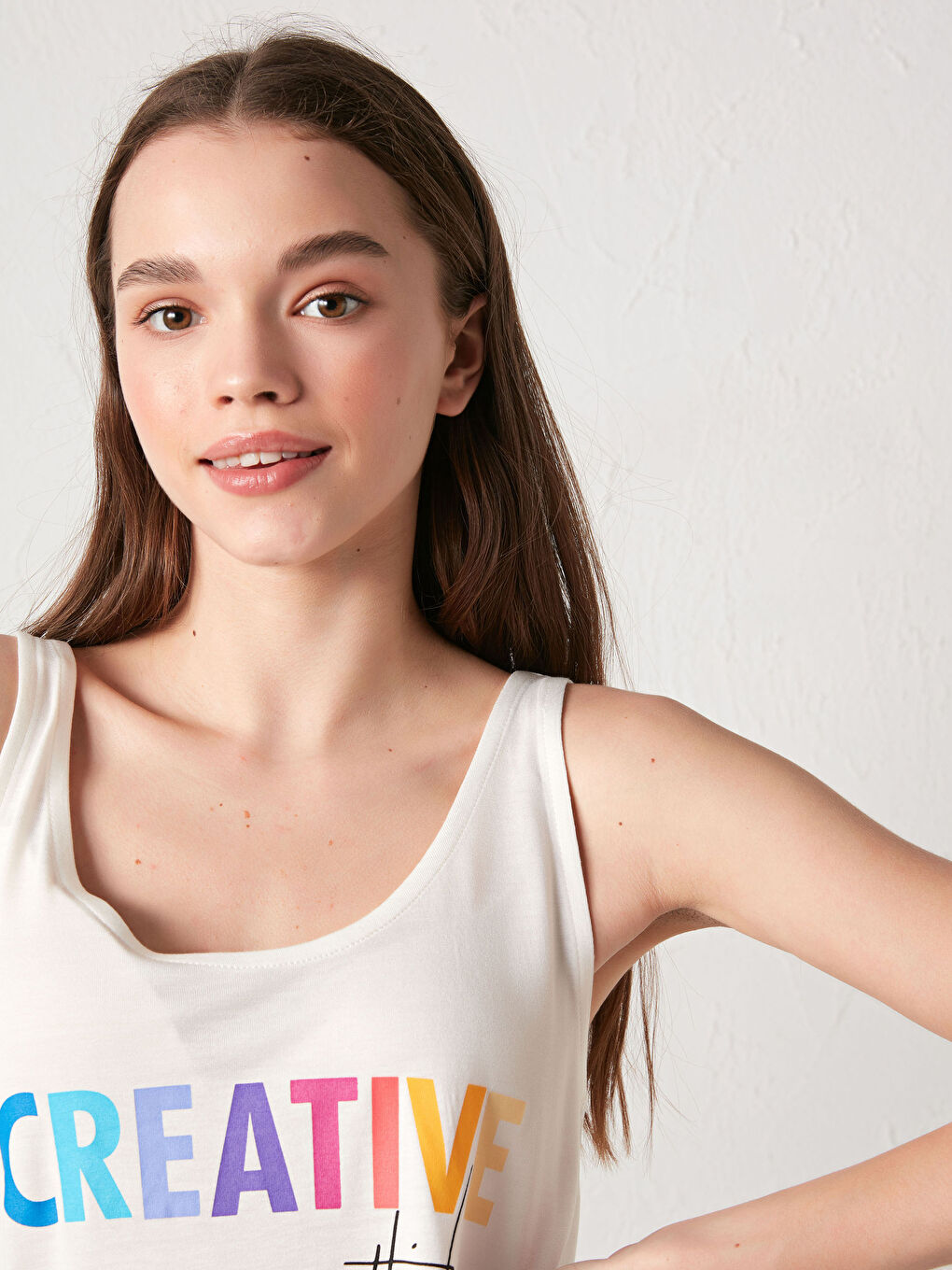 Майка с U-образным вырезом, с лозунгом, с ремешками, из вискозы, для женщин-2