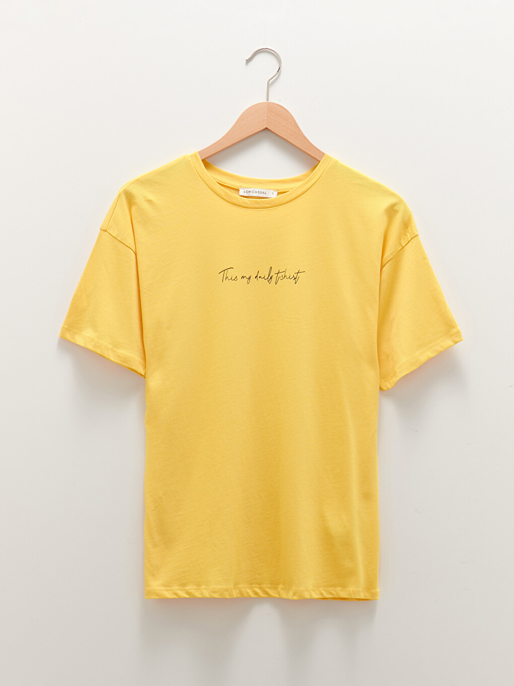 Crew Neck Slogan Printed Short Sleeve Cotton Women's T-shirt-5