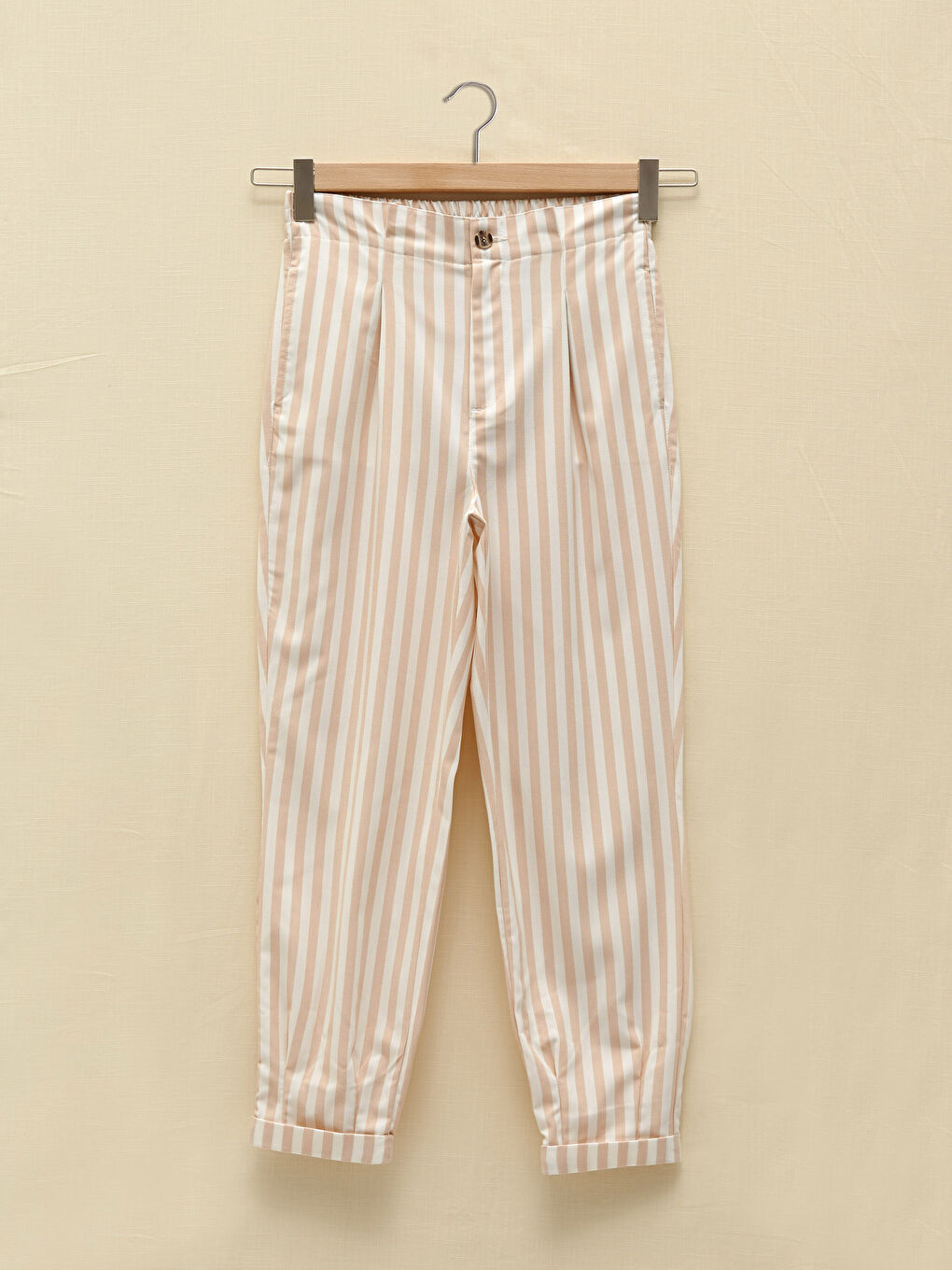LCW Vision Elastic Waist Striped Carrot Women Pants -S1EN41Z8-LGZ