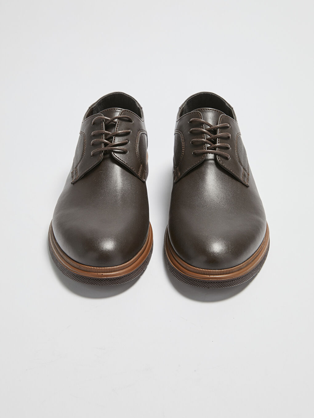 Kahverengi Bağcıklı Erkek Derby Klasik Ayakkabı-3