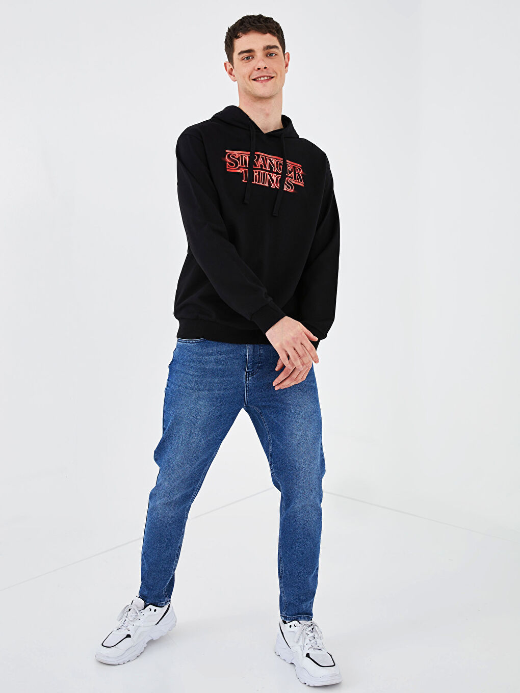 Sweat-shirt à capuche imprimé Stranger Things pour Hommes à manches longues-3