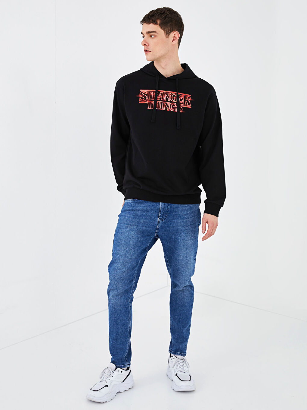 Sweat-shirt à capuche imprimé Stranger Things pour Hommes à manches longues-4