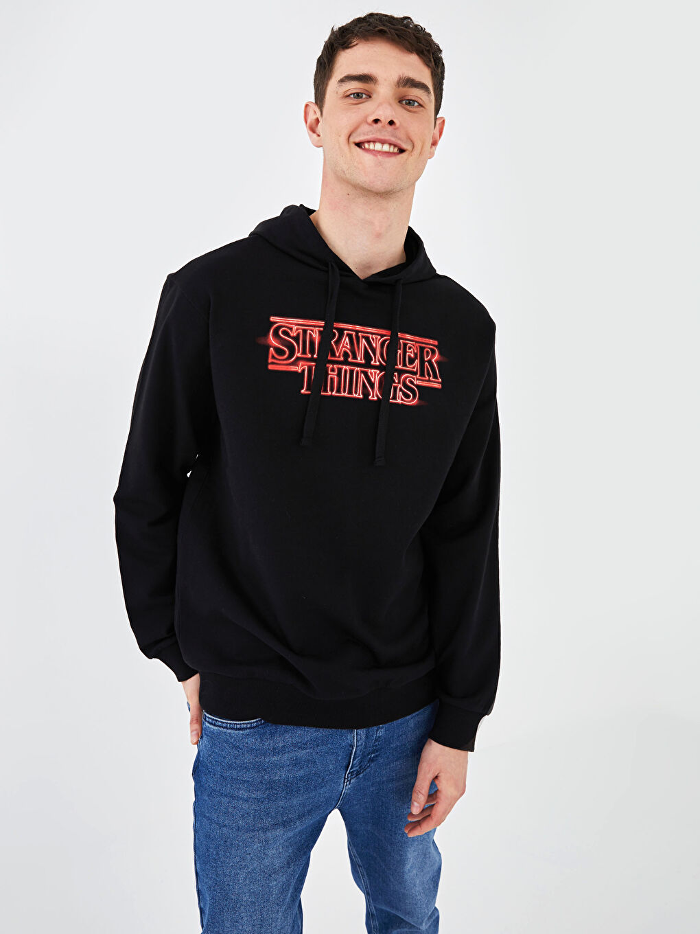 Sweat-shirt à capuche imprimé Stranger Things pour Hommes à manches longues