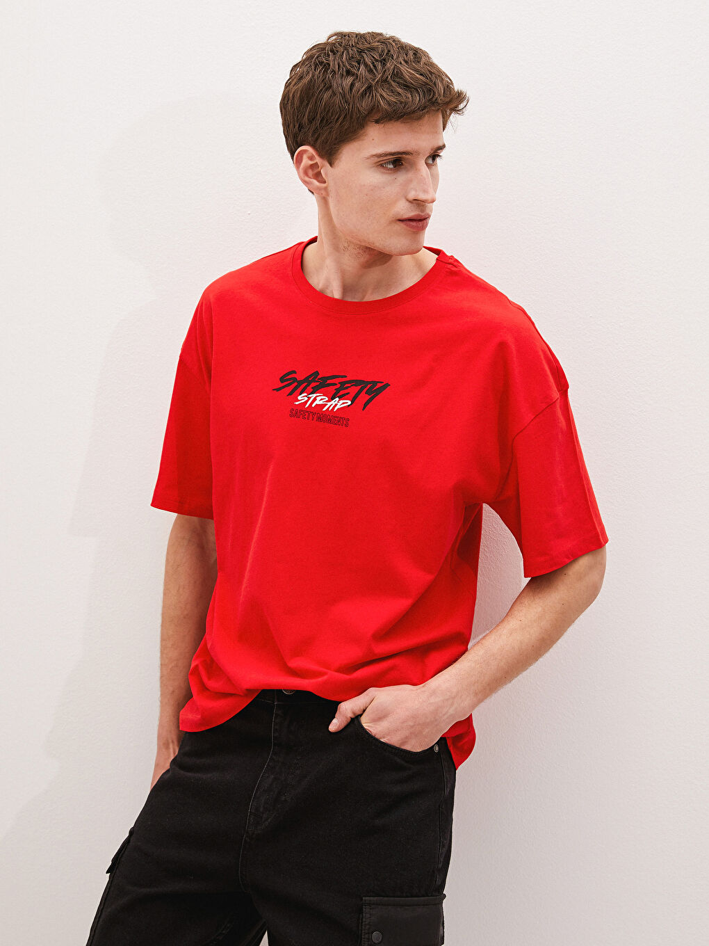 Crew Neck Short Sleeve Printed Combed Cotton Men's T-shirt