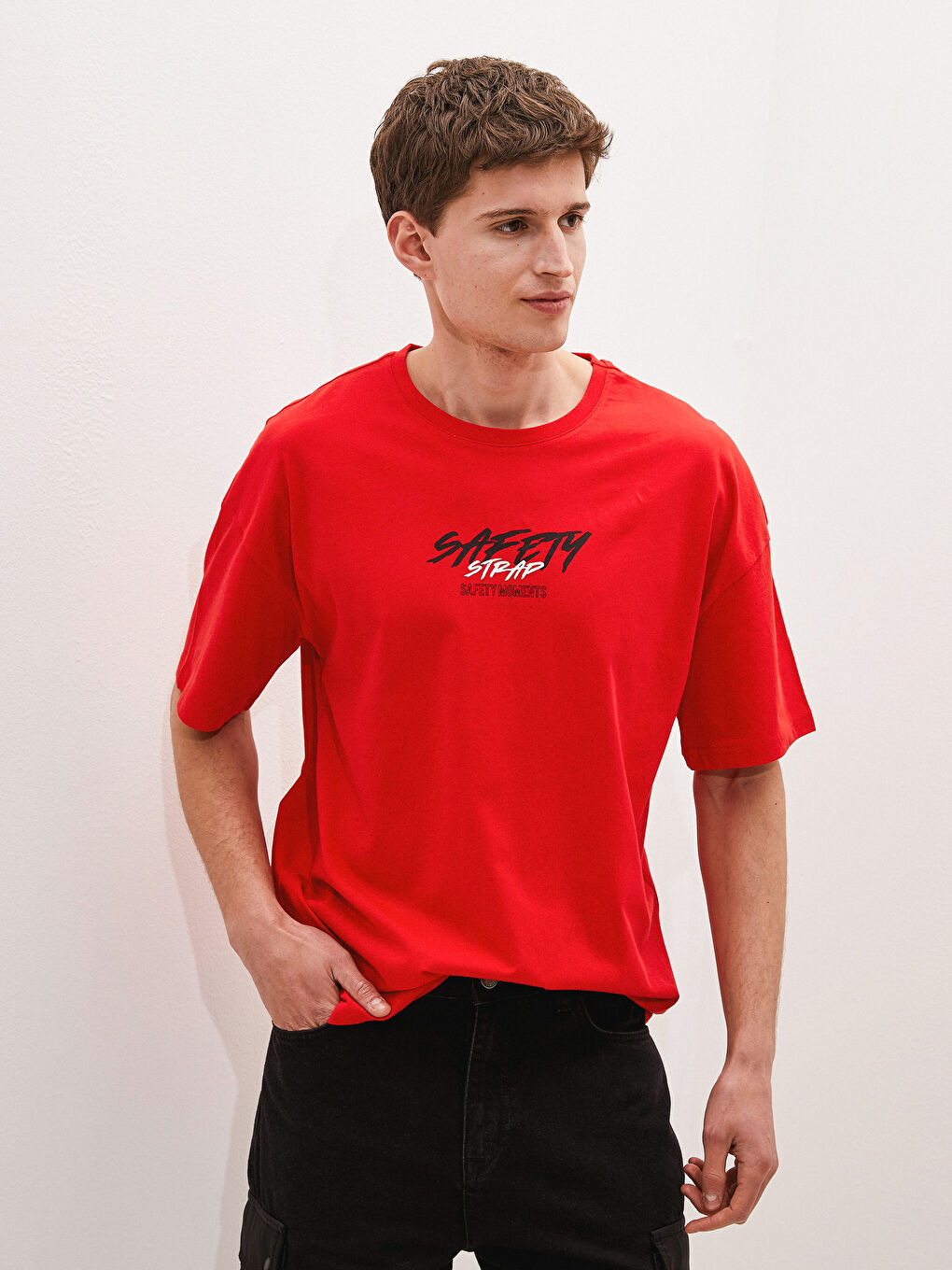 Crew Neck Short Sleeve Printed Combed Cotton Men's T-shirt-1