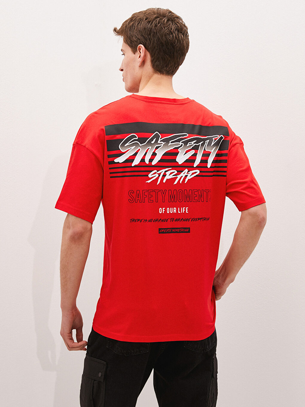 Crew Neck Short Sleeve Printed Combed Cotton Men's T-shirt-4