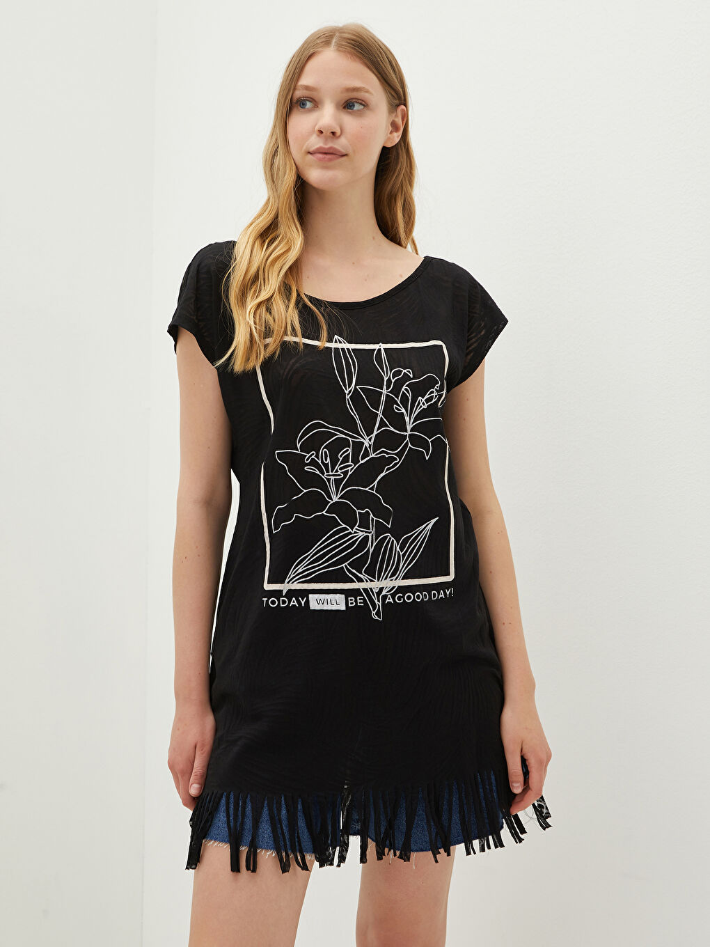 فستان شاطئ بياقة سلاش للسيدات-4