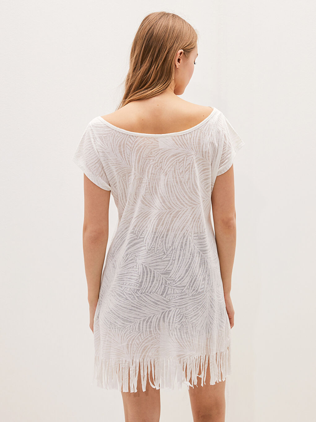 Пляжное платье с вырезом лодочкой для женщин-4