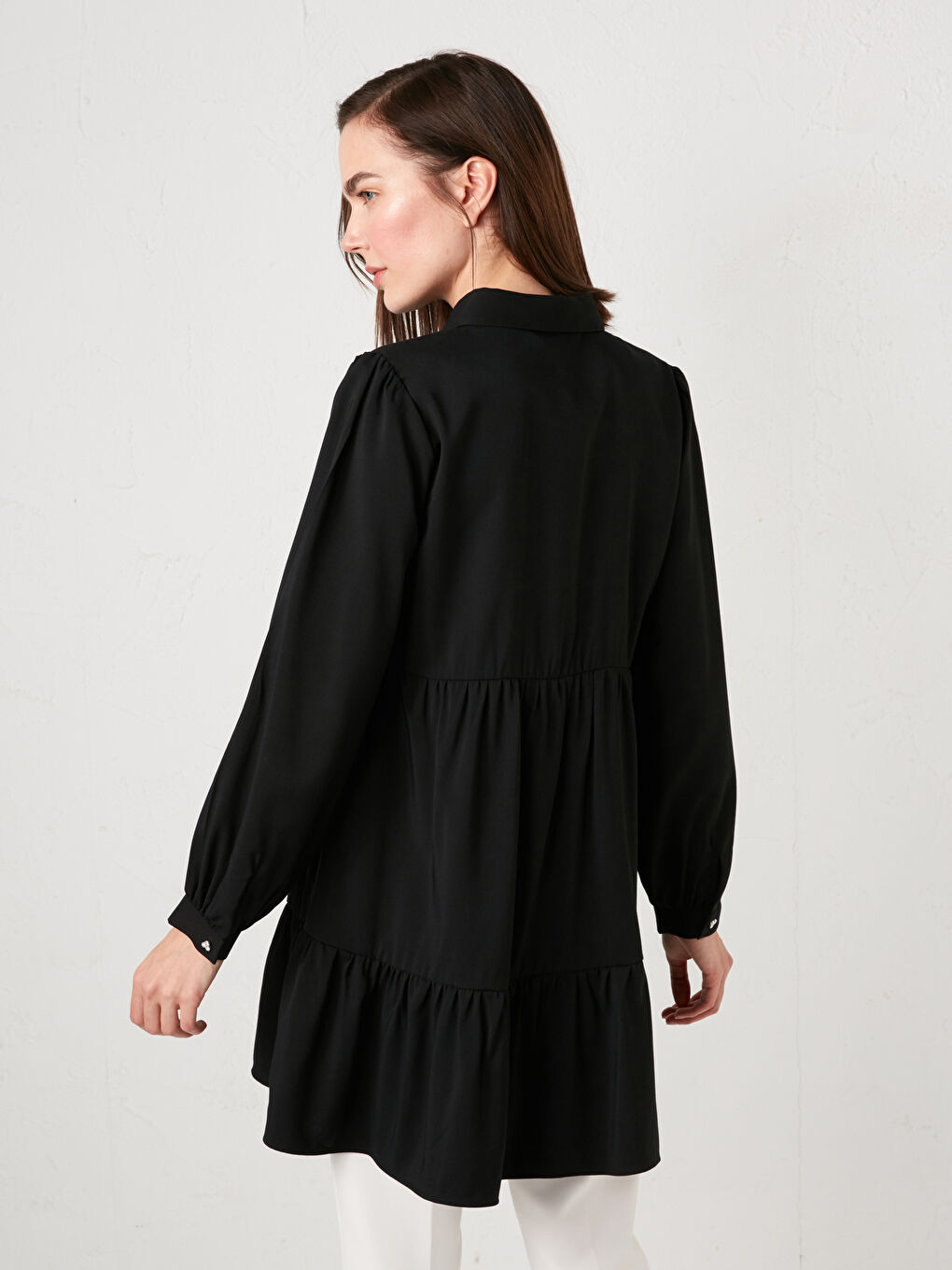 تونيك قميص نسائي بأكمام طويلة وتفاصيل كشكش-3