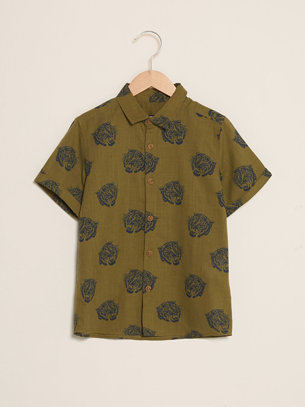Patterned Short Sleeve Poplin Boys' Shirt