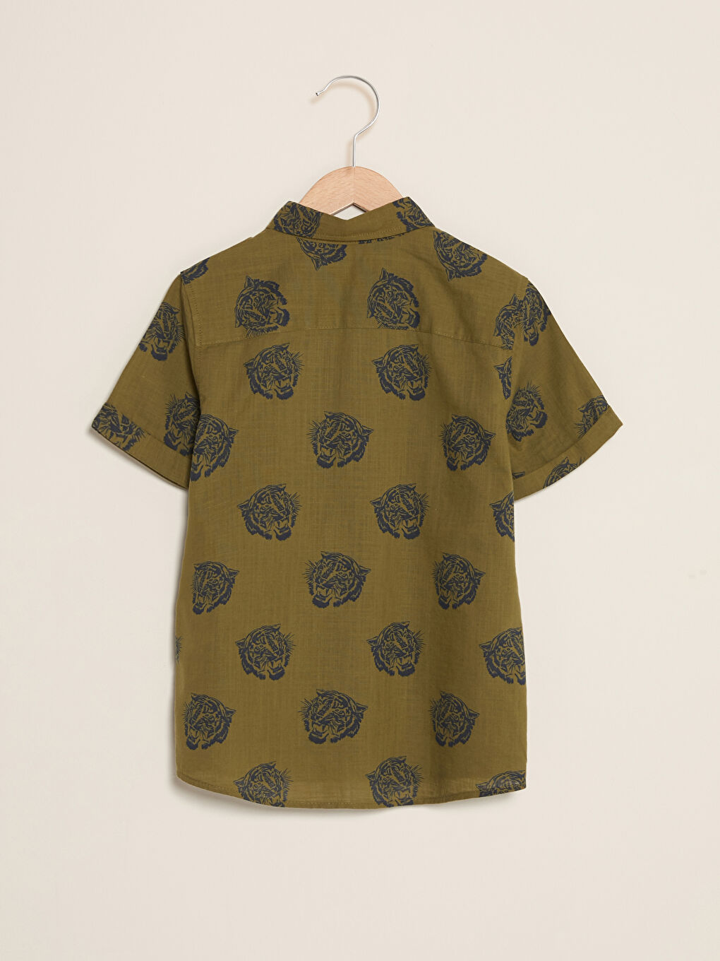 Patterned Short Sleeve Poplin Boys' Shirt-1