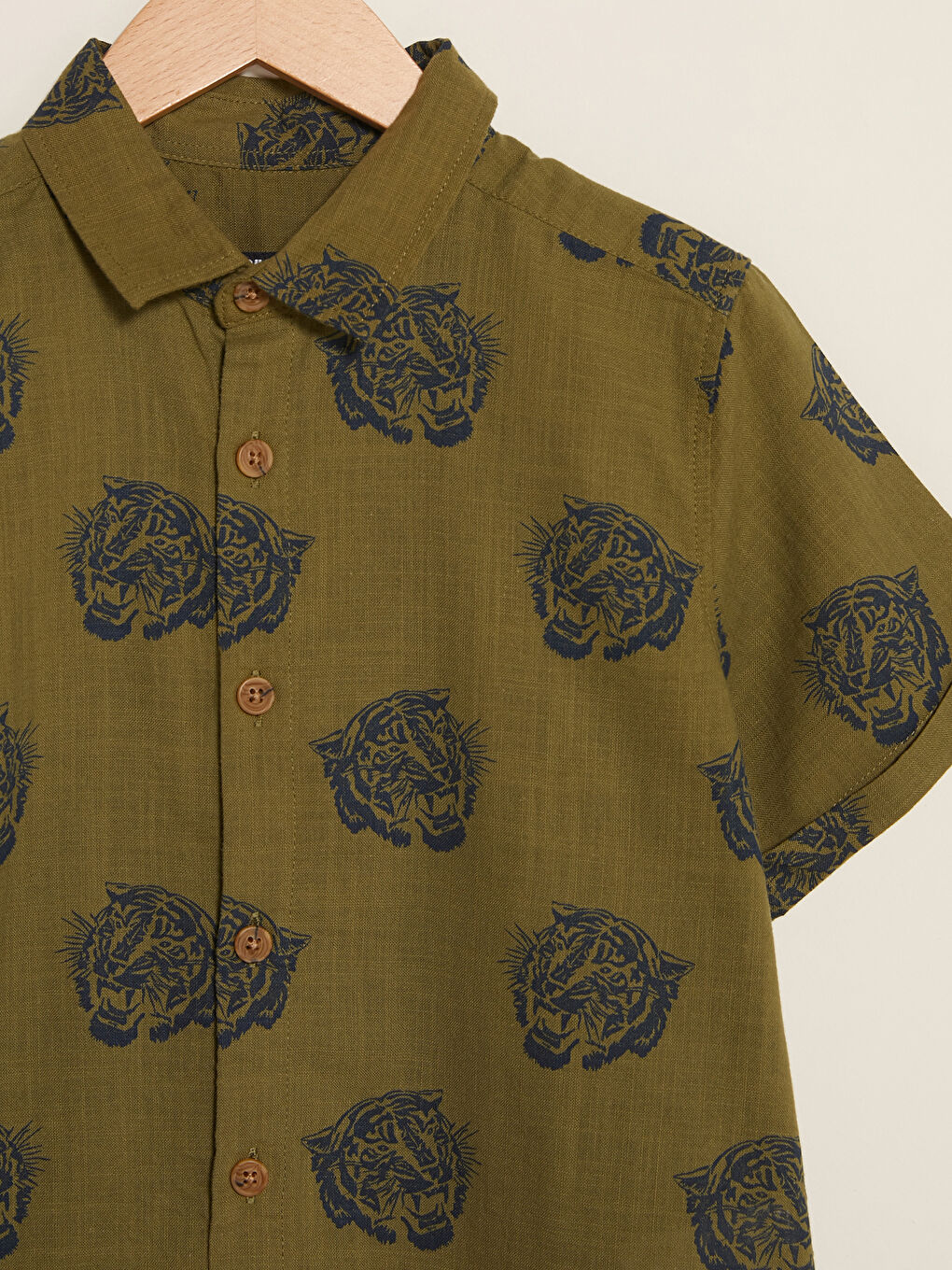 Patterned Short Sleeve Poplin Boys' Shirt-2