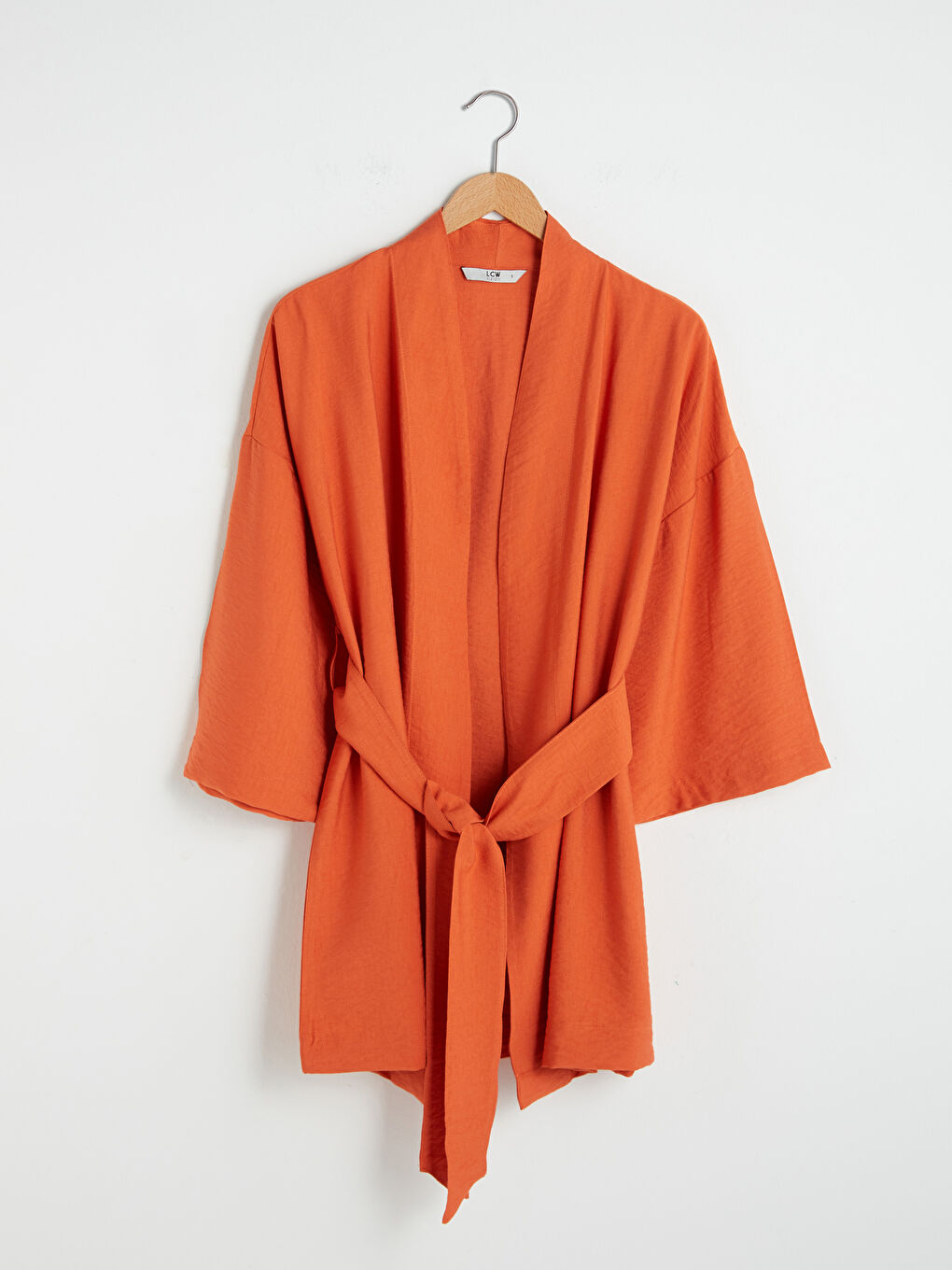 Shawl Collar Tie Detailed Women's Kimono-7