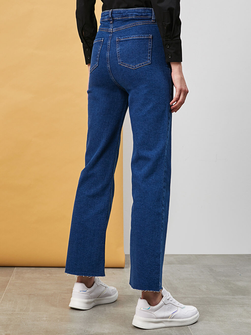 İndigo Normal Bel Mars Flare Kadın Jean Pantolon-2