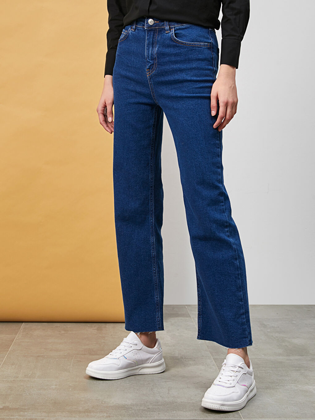 İndigo Normal Bel Mars Flare Kadın Jean Pantolon-1