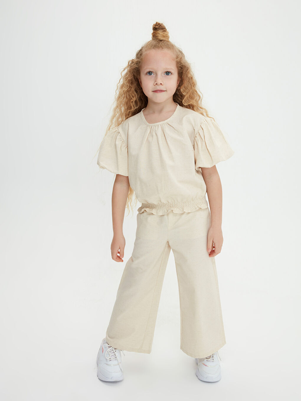 Crew Neck Short Sleeve Girls' Blouse -S1EP40Z4-FWM