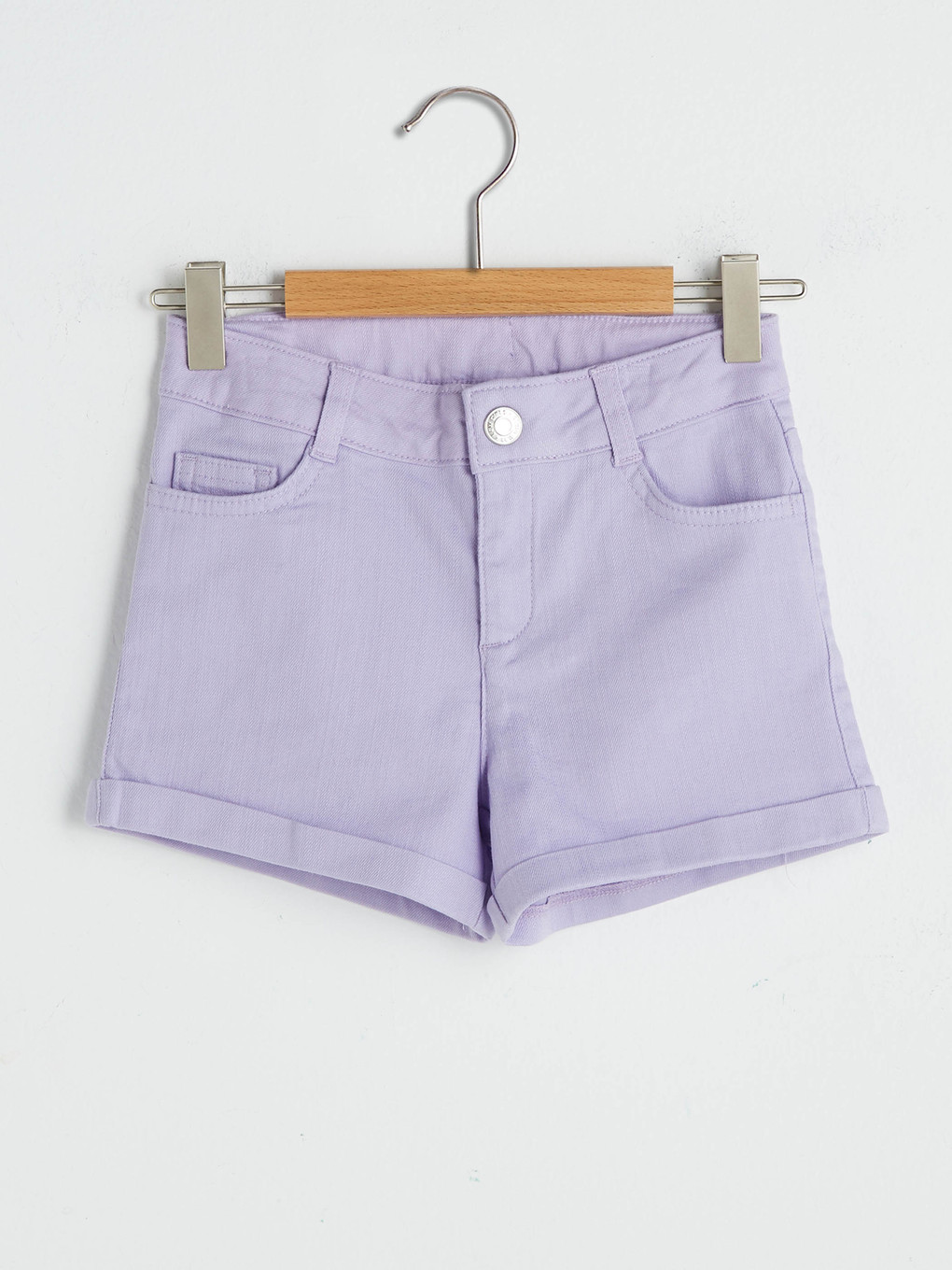 Lila Basic Gabardin Kız Çocuk Şort