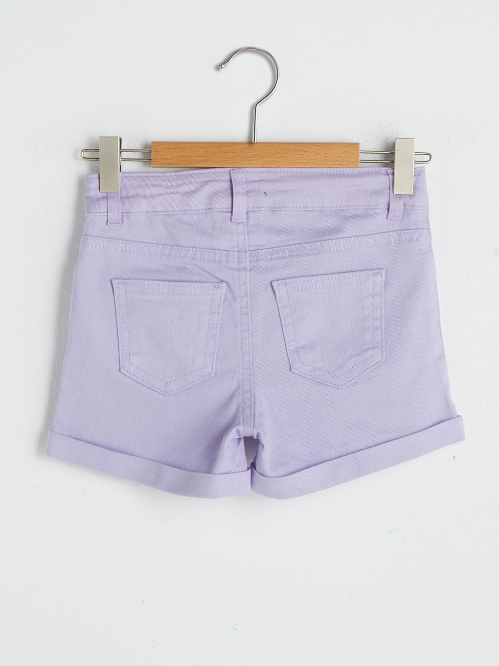 Lila Basic Gabardin Kız Çocuk Şort-1