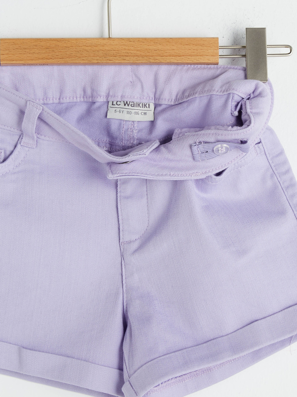 Lila Basic Gabardin Kız Çocuk Şort-2