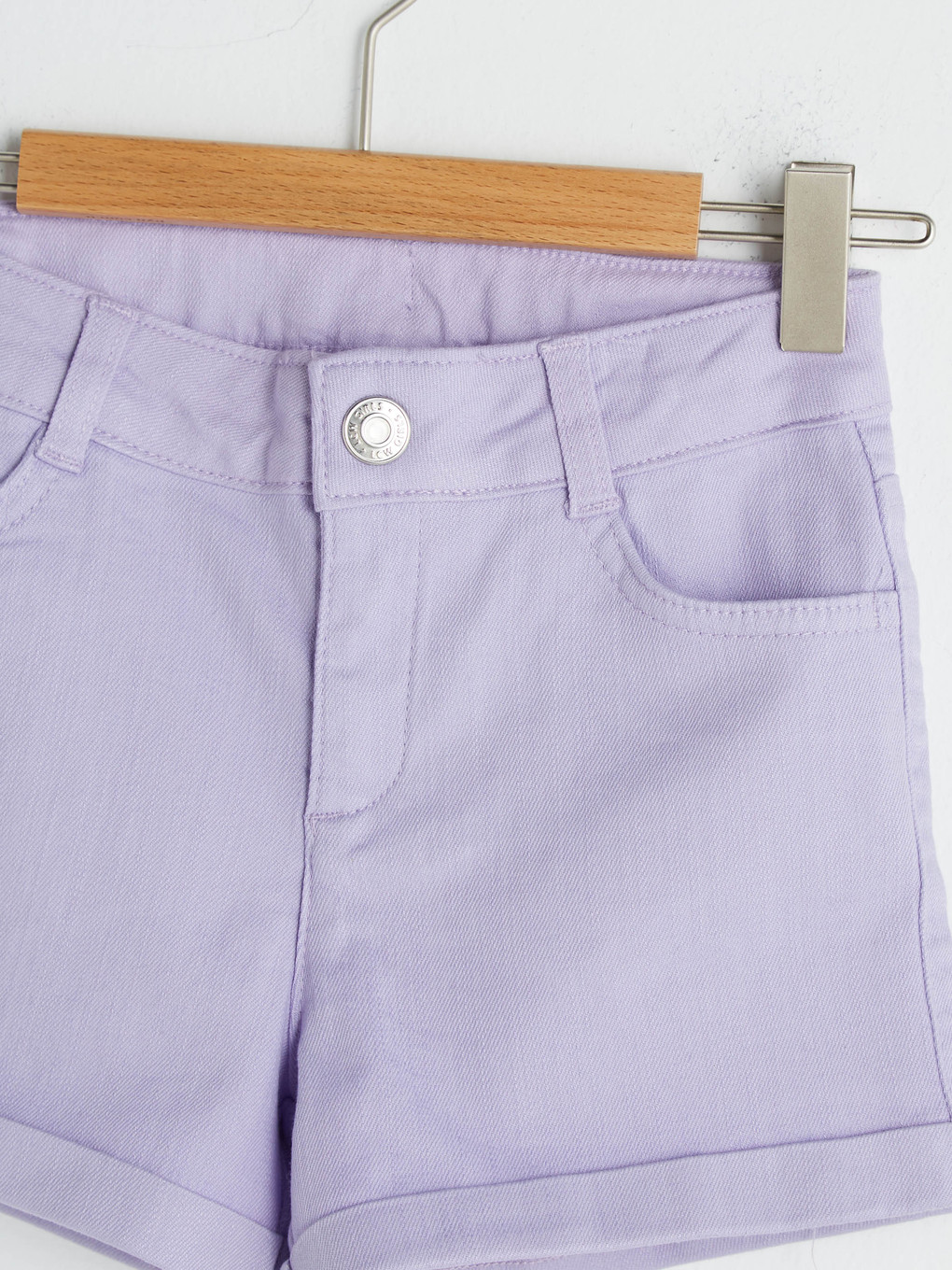 Lila Basic Gabardin Kız Çocuk Şort-3