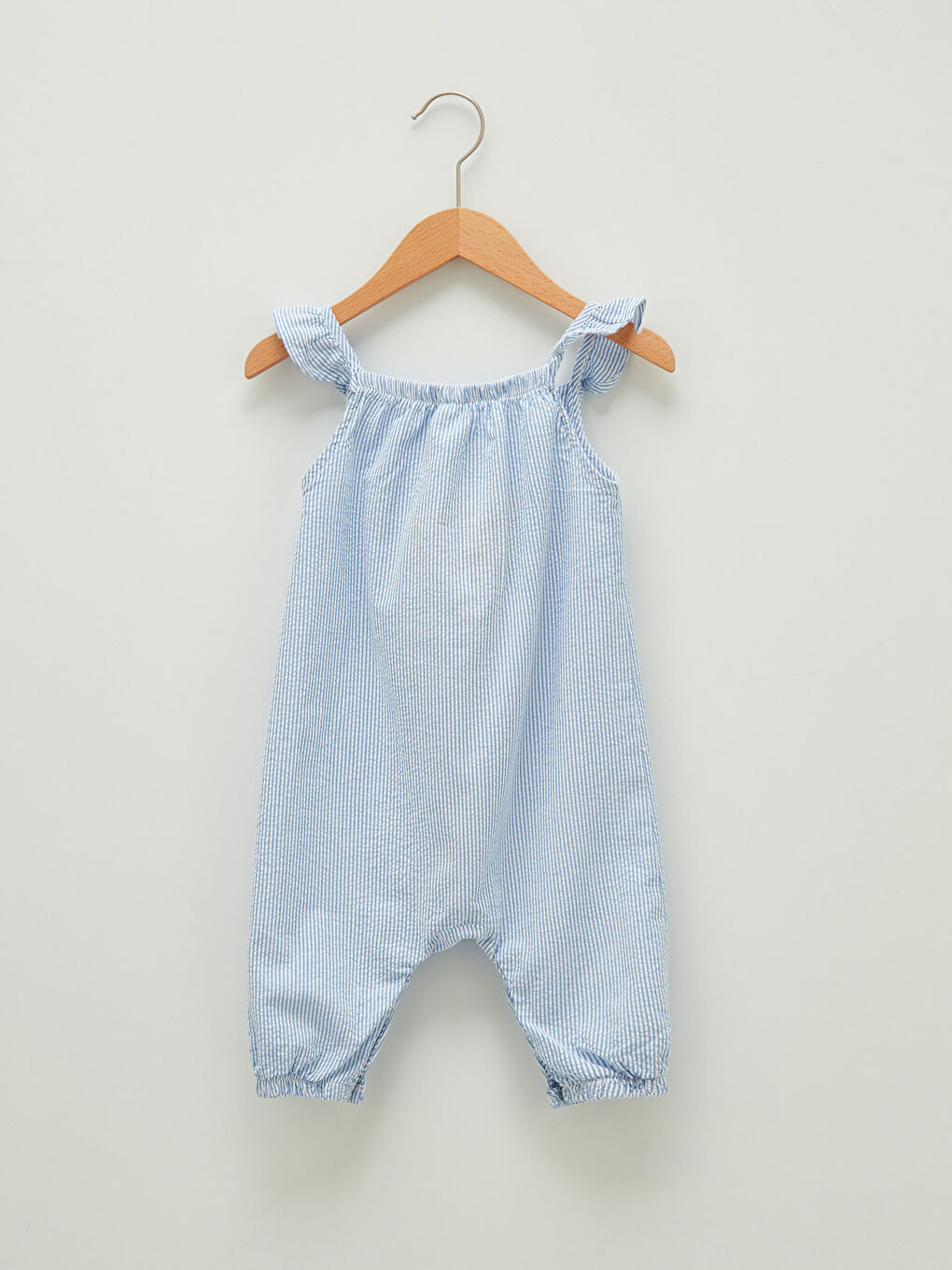 LCW baby Gestreifter Baumwoll-Baby-Mädchen-Jumpsuit mit quadratischem Ausschnitt und Trägern -S1EP70Z1-LEH