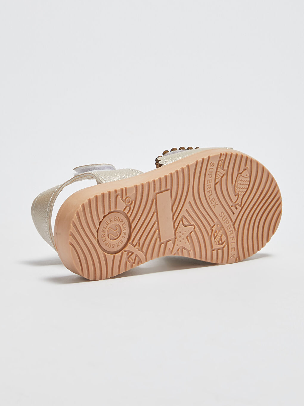 Sarı Deri Görünümlü Cırt Cırtlı Kız Bebek Sandalet-3