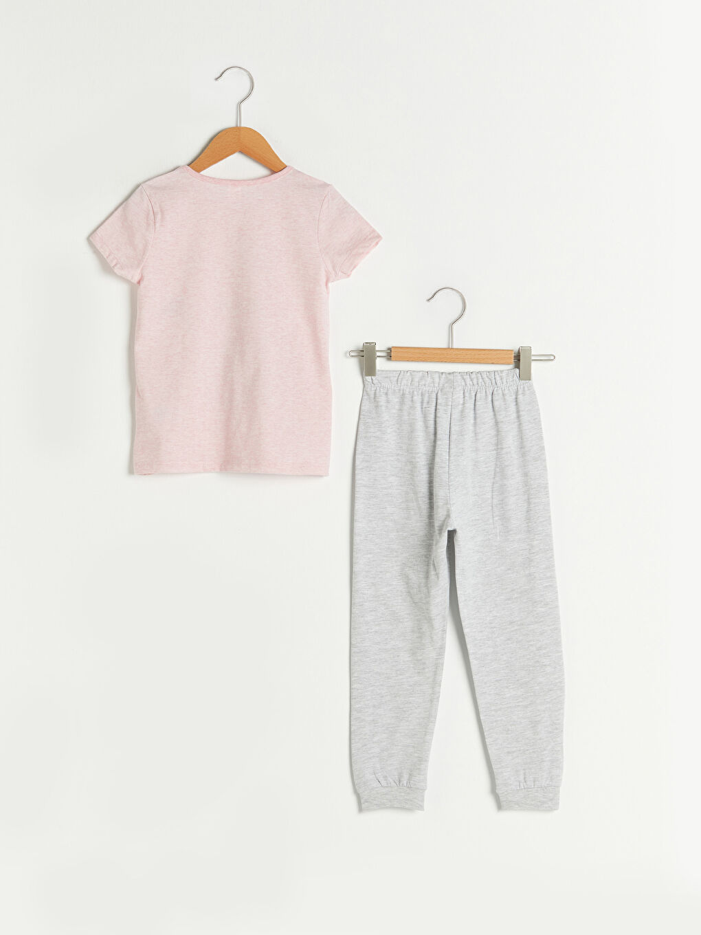 Піжамний комплект для дівчаток з круглим вирізом горловини, з принтом, короткий рукав-1